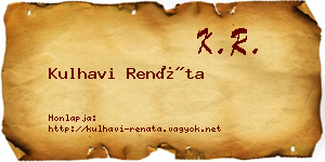 Kulhavi Renáta névjegykártya